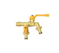 Rubinetto Giardino Rubinetto for acqua da giardino in ottone for esterni, con rubinetto antigelo e attacco for tubo flessibile, doppia uscita for lavatrice(Color 2)