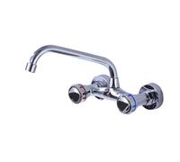 Rubinetto girevole a 360 gradi, design a parete, doppia maniglia, funzionamento per miscelatore acqua calda e fredda, facile installazione, rubinetto da bagno acqua fredda e calda