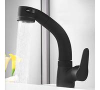 Rubinetto girevole per lavabo da bagno, rubinetto estraibile da cucina, regolabile in altezza, acqua calda e fredda, design moderno flessibile per un facile utilizzo