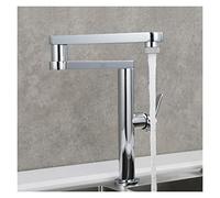 Rubinetto Girevole, Rubinetto da cucina pieghevole in ottone Bracci oscillanti a doppio snodo Acqua fredda calda for lavello a tre sezioni a doppia funzione(Chrome Double)