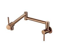 Rubinetto Girevole, Rubinetto riempitivo for pentole in ottone cromato dorato da cucina pieghevole a parete Lavello a foro freddo singolo Ruota beccuccio(Rose Gold)