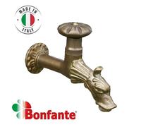 RUBINETTO GRIFONE A VITE IN OTTONE PESANTE 1/2" DECORATIVO ARTISTICO DA GIARDINO