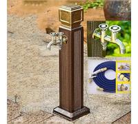 Rubinetto idrante da Esterno antigelo con Doppio beccuccio e Attacco per Tubo Flessibile - Rubinetto da Terra da 110 cm per Giardino e Cortile, Design Resistente alle intemperie, Durevole e