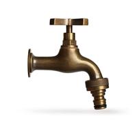 Rubinetto In Ottone Brunito Con Maniglia A Croce Per Fontane Da Giardino