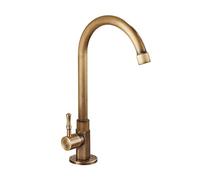 Rubinetto in ottone classico a collo di cigno monocomando solo freddo rubinetto for lavello da cucina rubinetto esterno finitura bronzo spazzolato