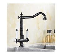 Rubinetto in ottone, doppia manopola, rotazione a 360°, rubinetto per lavello commerciale, design ponte europeo, acqua fredda, finitura cromata