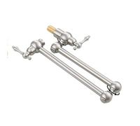 Rubinetto in ottone for lavello singolo freddo con doppio snodo, braccio girevole estensibile, beccuccio girevole, rubinetto for lavaggio pieghevole(Brushed Type)