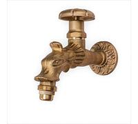 Rubinetto in stile nostalgico a forma di testa di leone, con manopola, adatto per gli ambienti esterni e il giardino, di colore anticato