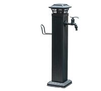 Rubinetto indipendente durevole con luce notturna a LED colonna d'acqua esterna antigelo alimentata a energia solare for l'uso tutto l'anno(Black With Short Faucet,65.5cm)