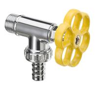 giordanoshop Rubinetto laterale per fontana Belfer RUB/014 Ottone cromato, ghiera colorata Giallo