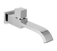 Rubinetto Lavabo a Parete G1/2, Miscelatore Singolo per Lavabo con Effetto Cascata, Rubinetto da Parete in Ottone Massiccio Finitura Cromo Resistente, Accessorio Bagno Freddo
