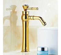 Rubinetto lavabo bagno alto effetto oro con cristallo vetro vintage 52158