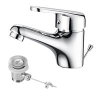 RUBINETTO LAVABO BAGNO MISCELATORE A SALTARELLO CON ASTA PILETTA SCARICO