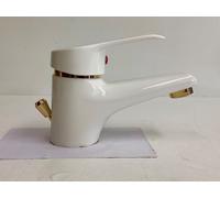 Rubinetto Lavabo Bianco/Oro L150, Miscelatore Monocomando, Rubinetto, "Tessa"