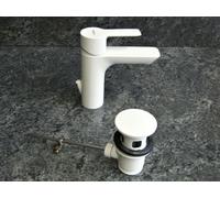 Rubinetto Lavabo Hansa Ligna Bianco, Miscelatore Monocomando, 06092203