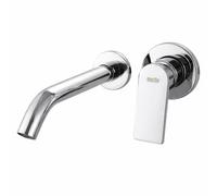 Rubinetto Lavabo Incasso Cromato a Parete Miscelatore 2 Fori 94006