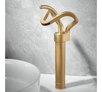 Rubinetto Lavabo Lavabo Cascata Caldo e Freddo Tutto Rame Piano Lavabo Mobile Bagno WC Stella Oro [Modello sublime]