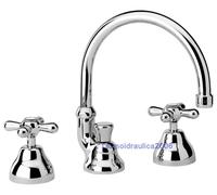 Rubinetto lavabo manopole a stella batteria lavandino bocca alta stile classico