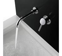 Rubinetto Lavabo Muro Miscelatore per Bagno, Cromato