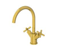 Miscelatore per lavabo Steinberg serie 250, girevole, a due maniglie, con scarico a scomparsa, sporgenza 155 mm, 2501500, Colorazione: Oro spazzolato