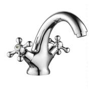 Rubinetto lavabo stile vintage, con maniglie a stella cromato
