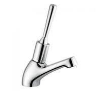 Rubinetto lavabo temporizzato con leva antisvitamento cromo
