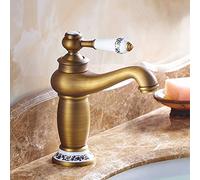 Rubinetto lavabo vintage, rubinetto lavabo bagno in ottone antico, rubinetto lavabo acqua calda/fredda, rubinetto lavabo bagno monocomando, oro (Color : Antique)