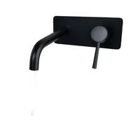 Rubinetto lavandino bagno, Rubinetto da bagno a parete con doppia maniglia, miscelatore caldo freddo a scomparsa in ottone multicolore(Black)