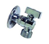 RUBINETTO LAVATRICE A SFERA AD ANGOLO 1/2" x 3/4" CON ROSETTA