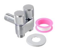 Rubinetto lavatrice robusto G12 doppio controllo valvola triangolare grigio