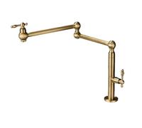 Rubinetto Lavello Cucina Acqua Fredda, Double Handle Miscelatore Cucina, Con Braccio Snodato A Doppio Snodo Estensibile, Valvola Ceramica, Realizzato in Ottone