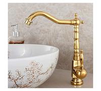 Rubinetto Lavello Cucina, Antique Kitchen Faucet 360 Miscelatore lavello girevole Miscelatore Moda Fashion Gold Lavello Rubinetto Rame Caldo e Coldina(Style 5)