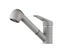 Rubinetto Lavello Cucina, Auralum Miscelatore Cucina con Doccetta Estraibile, Rubinetto Cucina Girevole a 360°, Rubinetti per Lavelli con 2 Modalità, Grigio Granito