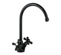 Rubinetto lavello cucina bicomando colore nero lucido Gattoni 5692/RE0N