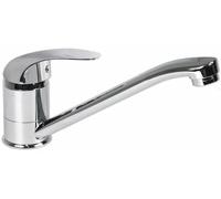 Vetrineinrete® Rubinetto per lavello da cucina a canna bassa miscelatore per lavandino orientabile acqua calda e fredda 360° di rotazione monocomando girevole in ottone cromato lucido 52929 E3