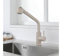 Rubinetto Lavello Cucina con Doccetta Estraibile Ottone Acqua Fredda e Calda Maniglia Singola Monoforo Miscelatore Estraibile Cucina Girevole-Colore Della Farina D'Avena