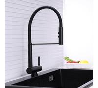 Rubinetto Lavello Cucina con Doccetta Nero Miscelatore Cucina Pieghevole Sottofinestra Rubinetti Cucina Flessibile con 2 Tipi di Spruzzo