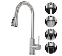 Rubinetto Lavello Cucina Estraibile Miscelatore Cucina con 4 Modalità 360° Bocca