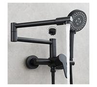 Rubinetto Lavello Cucina, Forgabile rubinetto da cucina in ottone Blass Kitchen Kitchen Lavello Miscelatore Mish Hot & Cold Montato con Pistola a spruzzo Miscelatore for lavello rotante(Style 3 black)