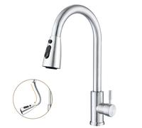 RUBINETTO LAVELLO CUCINA MISCELATORE D OCCINO ESTRAIBILE ACCIAIO INOSSIDABILE