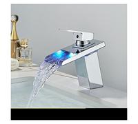 Rubinetto Lavello Cucina, PORTATO Lavello del lavandino del bagno nero opaco Tre colori cambiano con la temperatura PORTATO Rubinetti miscelatori caldi e freddi della cascata(I)