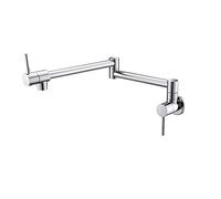 Rubinetto Lavello Cucina, POT Fielding Tap Montaggio a parete Pieghevole Cucina Cucina Singolo Freddo Freddo Singolo Lavello Rubinetto Ruota Pieghevole Bustina in oro cromato in oro cromato(Chrome)