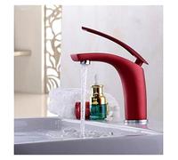 Rubinetto Lavello Cucina, Rubinetti del bacino Miscelatore freddo caldo/nero/rosso Bagno Bacino Tappo in ottone Oro/Chorme/Bianco/Rosso/Nero Rubinetto rubinetto(Red short)