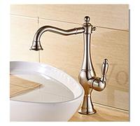 Rubinetto Lavello Cucina, Rubinetti del bacino Modern Color Gold Color Deck Mounted Bathroom Miscelatore Rubinetti Rubinetto for il lavandino da bagno alto(Nickle)
