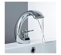 Rubinetto Lavello Cucina, Rubinetti del bacino moderno miscelatore bagno nero rubinetto in ottone lavabo rubinetto singolo manico singolo foro elegante gru for bagno(A)