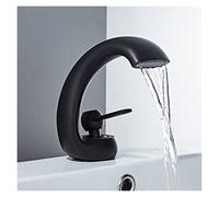 Rubinetto Lavello Cucina, Rubinetti del bacino moderno miscelatore bagno nero rubinetto in ottone lavabo rubinetto singolo manico singolo foro elegante gru for bagno(Noir)