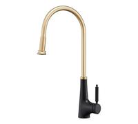 Rubinetto Lavello Cucina, Rubinetto Da Cucina, Miscelatore Miscelatore Monocomando Per Lavello a 2 Funzioni, Rotazione a 360 ° Hot and Cold Kitchen Faucet, Montaggio Su Piano (Brushed Gold)