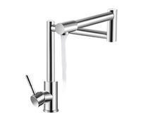 Rubinetto Lavello Cucina, Rubinetto da cucina pieghevole senza piombo in acciaio inossidabile 304, miscelatore Rubinetti for lavabo lavello da cucina con maniglia singola girevole da 360 gradi