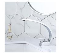 Rubinetto Lavello Cucina, Rubinetto del bacino del bacino Miscelatore da bagno moderno Tap spazzolato in oro lavabo in oro rubinetto rubinetto singolo impugnatura foro caldo e freddo cascata falce(A)
