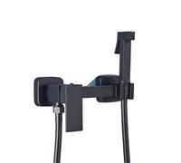 Rubinetto Lavello Cucina, Rubinetto for bidet for doccia in ottone, Miscelatore for lavatrice for acqua calda fredda Gru Doccia quadrata Spruzzatore Rubinetti for WC(Matte Black B)